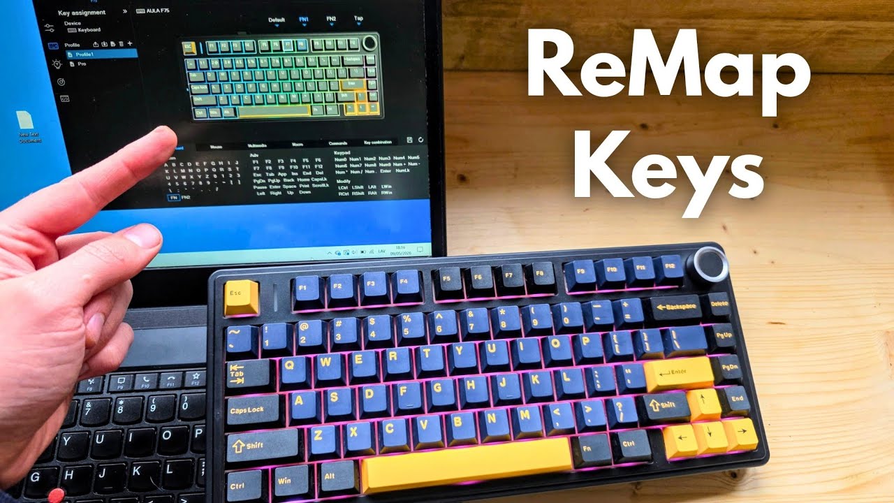 Remap Writing AULA F75 - How to REMAP Keys on Keyboard - YouTube
