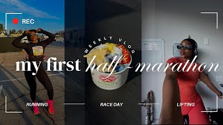 weekly vlog ♡ my first half marathon, la marathon, week of workouts, oner active affiliate