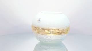 White Murano Glass Vase Gold - DEMETRA | YourMurano