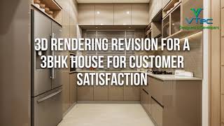 3BHK House 3D Render Revisions |VTec Designers & Developers |  Contact us  : 𝟕𝟎𝟑𝟒𝟔𝟕𝟎𝟗𝟕𝟎