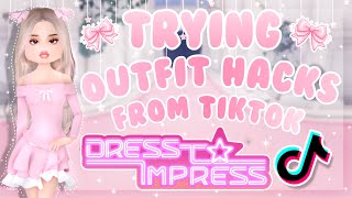 Trying Outfit Hacks from Tiktok in DRESS TO IMPRESS ✨