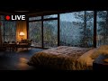 🔴 Rainy Night in a Cozy Cabin 🌧️ Study & Focus • Deep Sleep Rain Sounds (No Thunder)