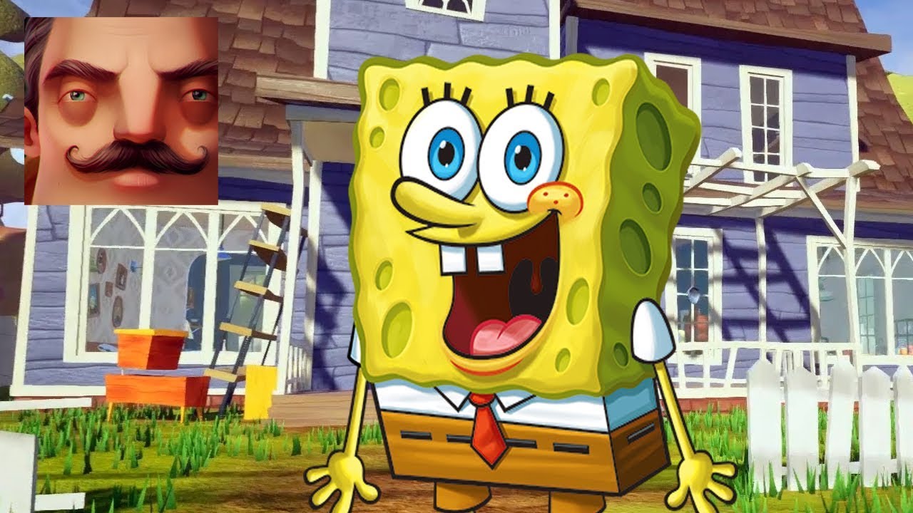 Привет сосед боб. Spongebob Neighbor. Playing Spongebob in сосед. Spongebob Neighbor APK. Дом с кокосом Neighbor Sponge.