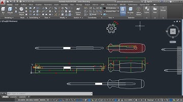 AutoCAD 2D, Screwdriver, How to draw Screwdriver, training part 1