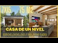 PLANOS CASA ECONÓMICA  DE UNA PLANTA CON 2 HABITACIONES | COSTO $500,000.00 / 29,500 USD