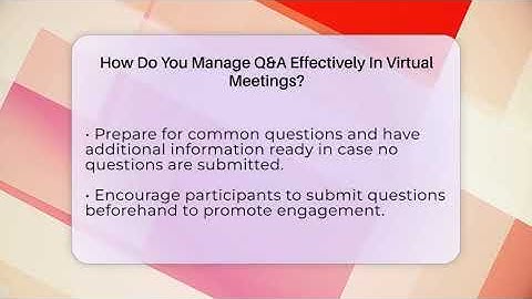 How Do You Manage Q&A Effectively In Virtual Meetings? - Virtual Communication Hub