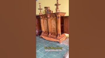 TỦ THỜ GÒ CÔNG 9 TRỤ ĐŨA GÕ ĐỎ TOÀN BỘ, LƯNG NGĂN NÓC THAO LAO GIÁ XƯỞNG ALO 0789307947 #tủ_thờ