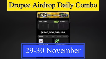 Dropee Daily Combo 29 & 30 November | Dropee Daily Combo Today | Today Dropee Combo Card