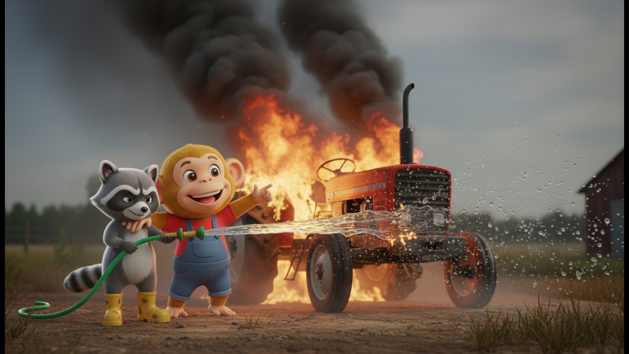 The tractor caught fire and the courageous firefighting effort: Watch Now