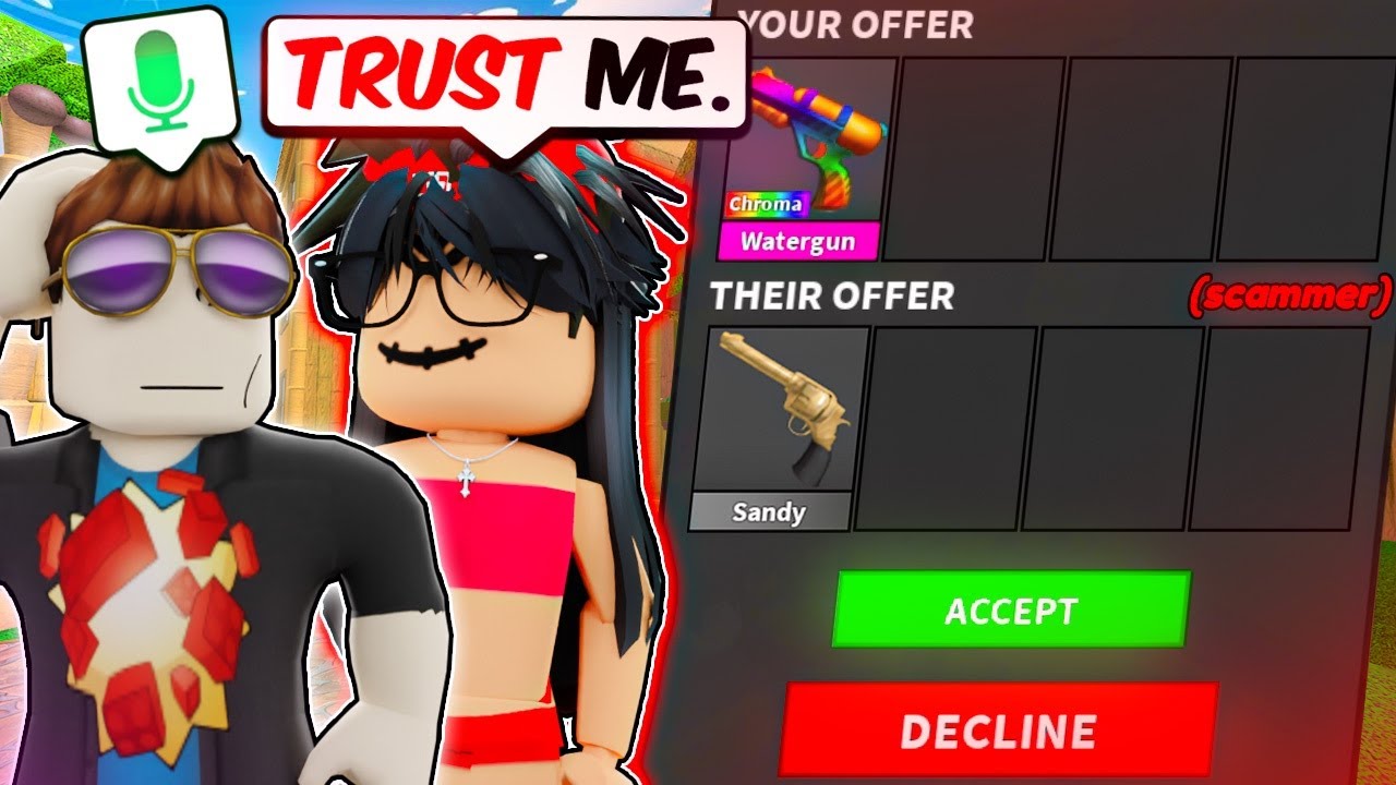 Catching SCAMMERS With The CHROMA WATERGUN In MM2.. 😂 (Murder Mystery 2)