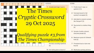 3rd Qualifying puzzle for The Times Cryptic Crossword Championship