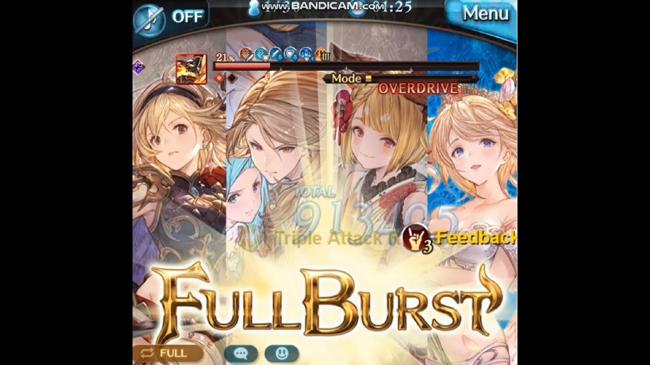 [GBF] Water GW NM 95 Burst Setup with Vajra + Magna (8 turns on ST