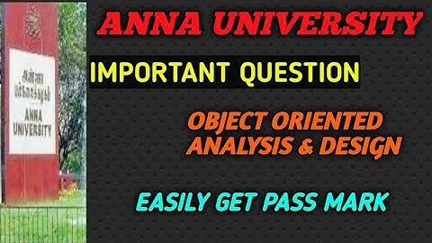 CS8592 OBJECT ORIENTED ANALYSIS AND DESIGN CS8592 IMPORTANT QUESTIONS -ANNA UNIVERSITY