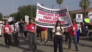 Protesters rally, march outside immigration court Tuesday morning