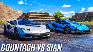 Lamborghini Countach LPI 8004 vs Lamborghini Sian Roadster | Forza Horizon 5