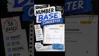 🔢Free Number Base Converter, Convert Binary, Decimal, More Instantly! | Toolsnak #trending #viral