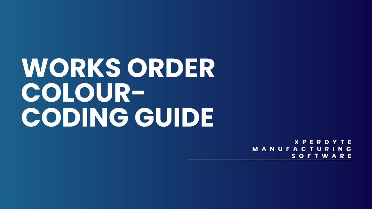 14. Works Order Colour-Coding Guide - YouTube