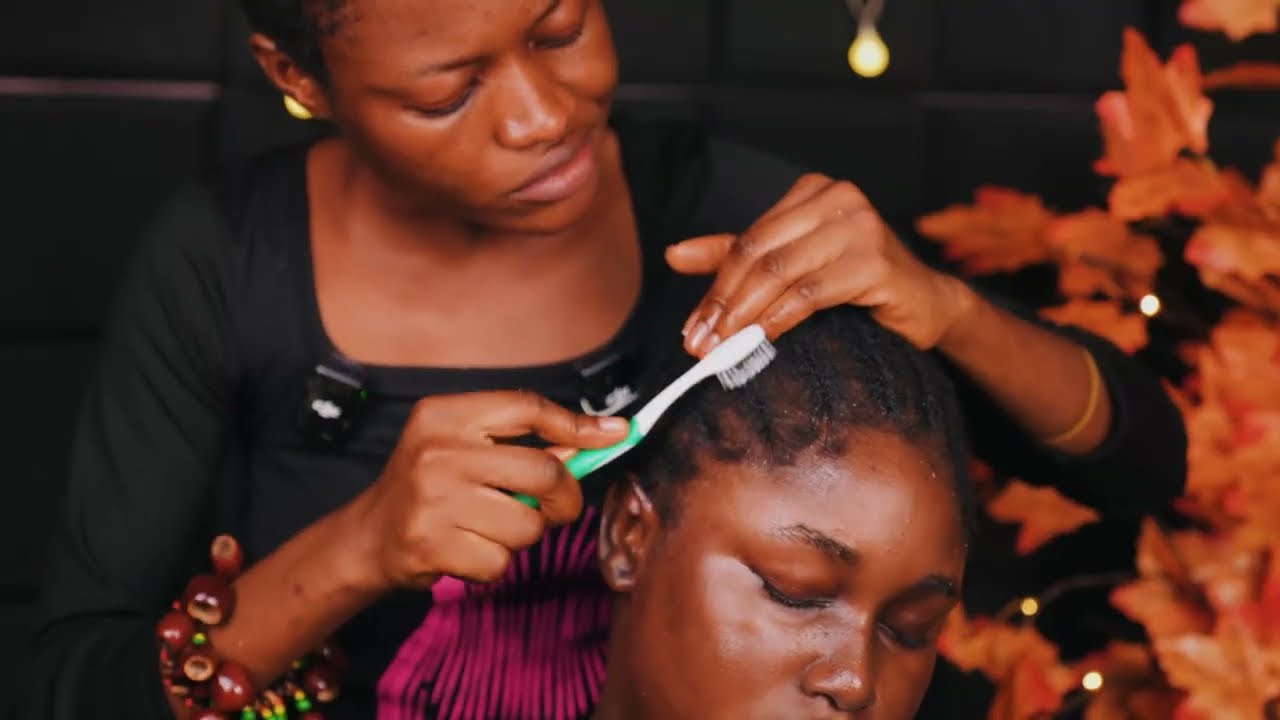 ASMR compilation of super attentive hair scratch massage, intense gum cracking sound, scalp greasing