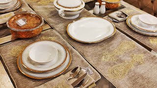 Earthy Gold Set Table Runner , Placemats , Cutler Holder