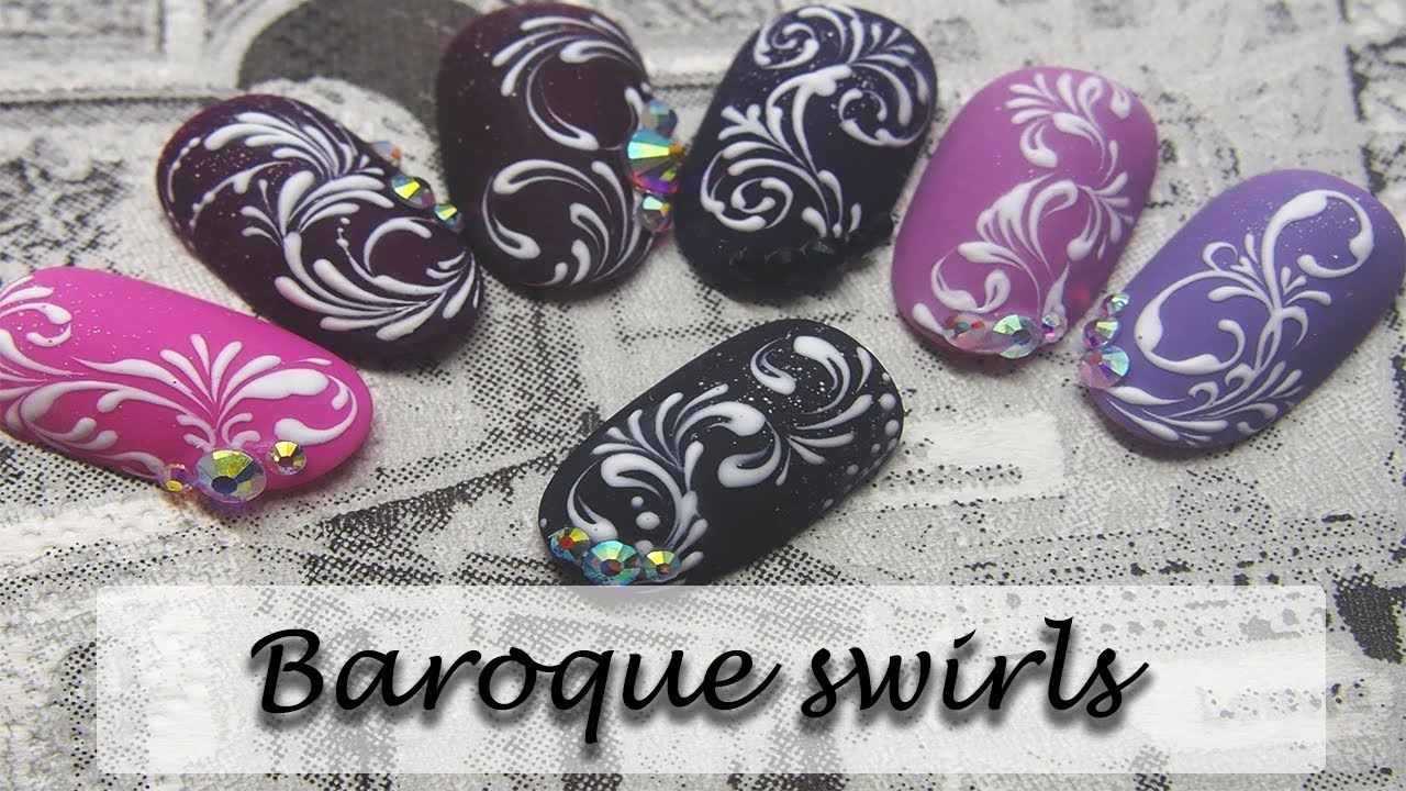 Broque swirls nail art!