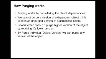 How to purge objects in Power center