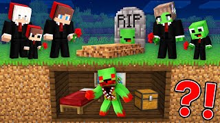 Evil Mikey Build a HOUSE inside GRAVE To Prank JJ Family in Minecraft ! - Maizen