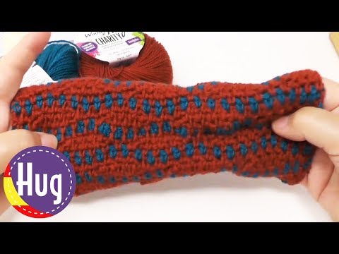 Guantes fáciles de tejer con técnica de filas cortas