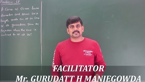 43 - Cone resting with slant generator on HP - Module 3- Engineering Graphics by GURUDATT.H.M