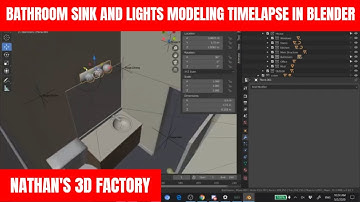 Bathroom Sink and Lights Modeling Timelapse in Blender | Nathan