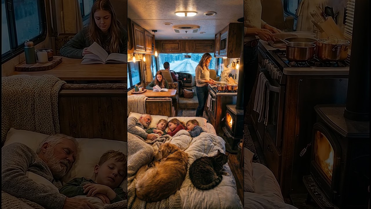 ⁣A Warm Family Night in the Snow ❄️❤️