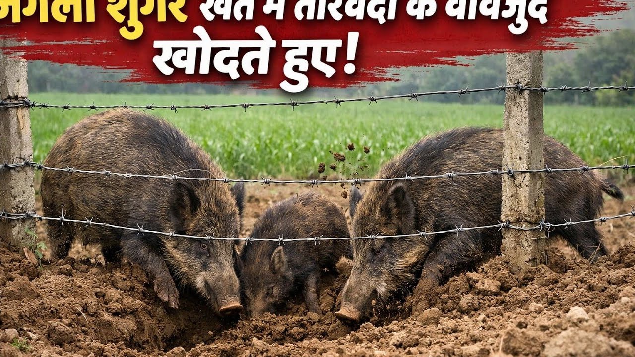 खेत में तार बंदी के बावजूद नुकसान 