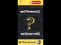 setInterval and setTimeout in JavaScript #shorts