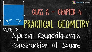 Construction of Square class 8 (quadrilaterals) || Chapter Practical Geometry Class 8