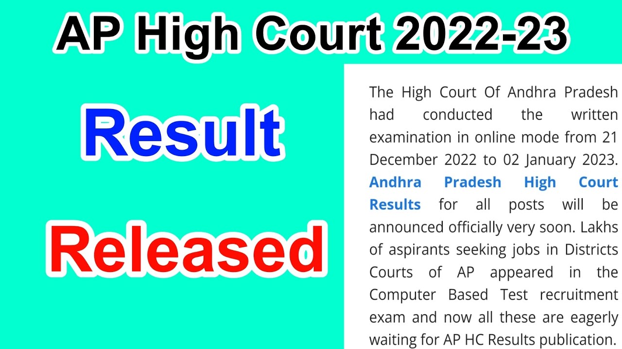 AP High Court Result 202223 How to check the result of the AP High