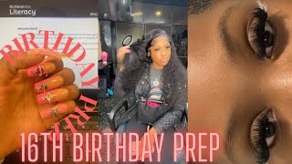 Vlog : 16th Birthday Prep | Hair, Nails, And Lashes #kdior #birthday #sweet16 Ft : QinMei Hair