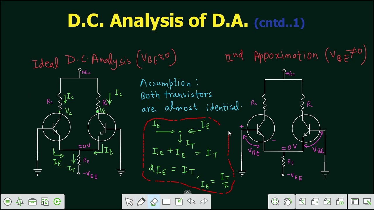 Lecture 3 | D.C. Analysis of Differential Amplifier Derivation & Solved Prob. | Ideal & 2nd Approx.