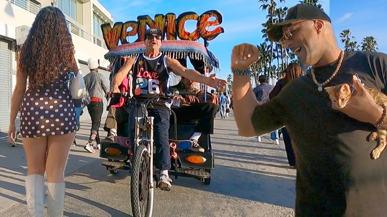 Fun Touring Venice Beach Boardwalk - People watching with Tonan - Warm , Crowded Weekend