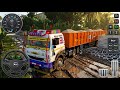 🔥India Transport Tata Signa Trailer Truck Deep Mud Off-Road Drive 😱 🌧️ | BUSSID Gameplay
