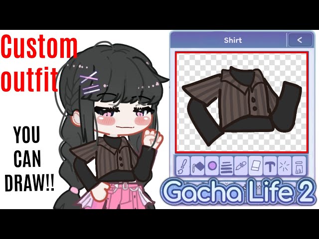 We can draw custom outfits in Gacha life 2!! (Upper) - YouTube