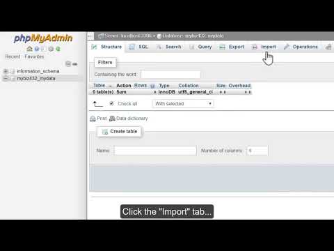 Importing Database Tables with phpMyAdmin | VeeroTech Hosting