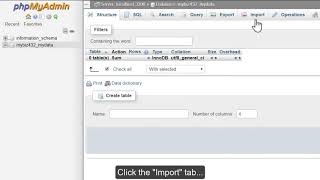 Importing Database Tables with phpMyAdmin | VeeroTech Hosting