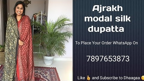 Exclusive Ajrakh Modal Silk Dupatta- Beautiful Natural Dyed Ajrakh Handblock Dupatta