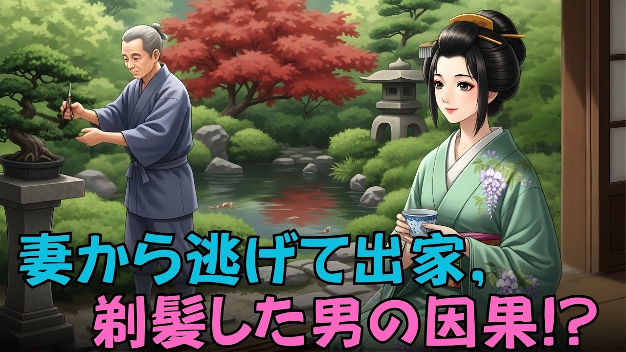 妻から逃げて出家した男の末路｜仏門に逃げても消えなかった因果の報い【日本昔話】