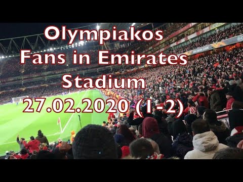 7000 Olympiakos Fans in Emirates Stadium vs Arsenal 27.02 ...
