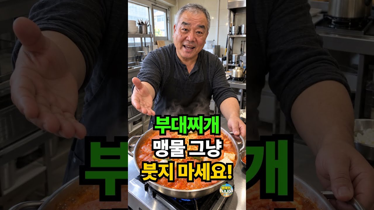 부대찌개, 맹물 대신 사골육수 부어 끓이는 법 레시피 숏폼 썸네일