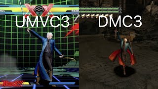 Ultimate Marvel Vs Capcom 3 Vs Devil May Cry 3 Vergil Skills Comparison Umvc3とDmc3のバージルの技モーション比較