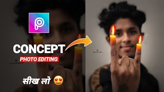 How To Make Candle head in picart | Candle Photo Editing Tutorial Step by Step in hindi #Yash_Nimesh screenshot 1
