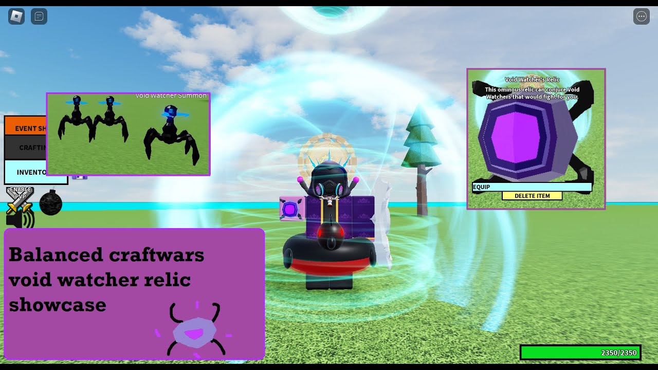 Roblox balanced craftwars voidwatcher's relic showcase YouTube