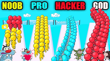 NOOB vs PRO vs HACKER vs GOD Oggy In Runner Pusher