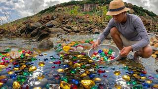 Amazing Gemstone &amp; Gold Discovery in River Rare Crystal Treasure Hunting Adventure